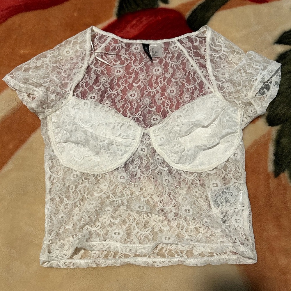 white lace top